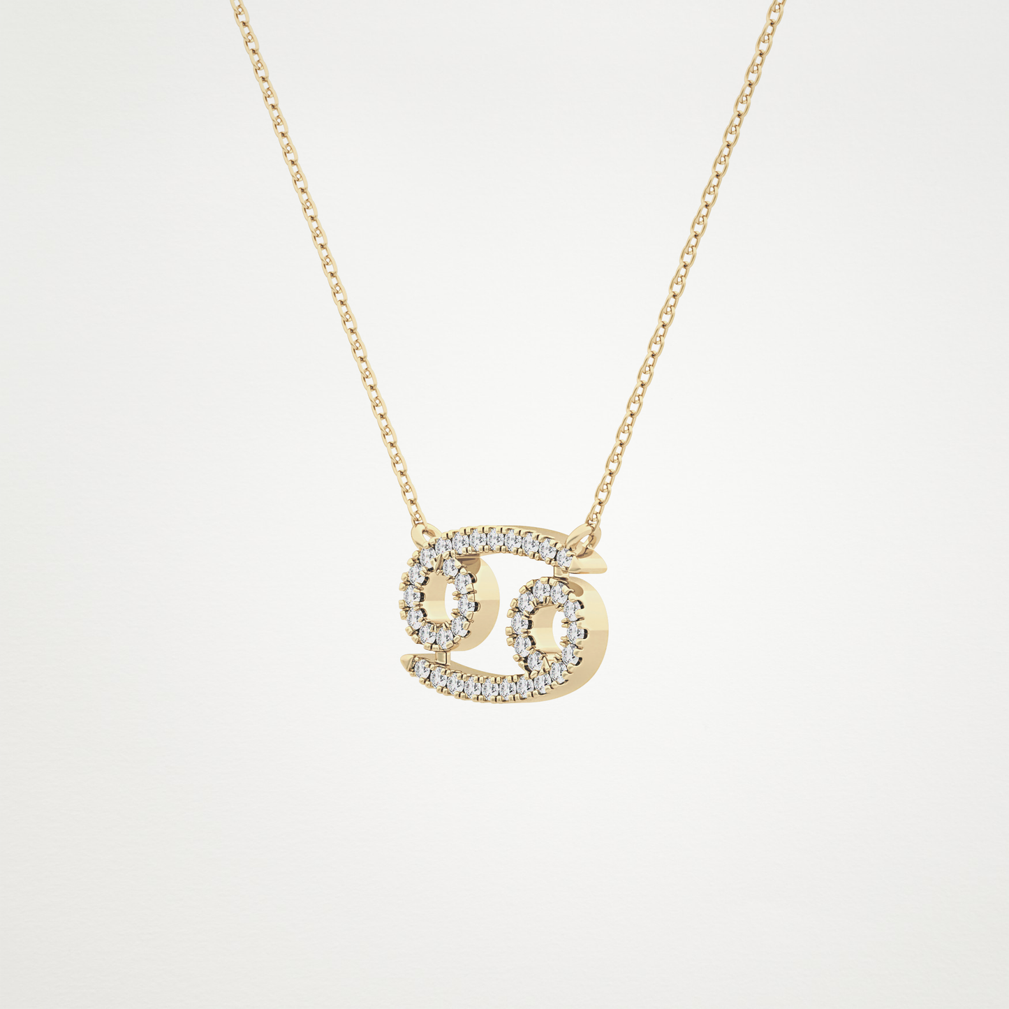 0.175 CT Moissanite Cancer Necklace in 14K or 18K Solid Gold – DEF Color, VVS Clarity