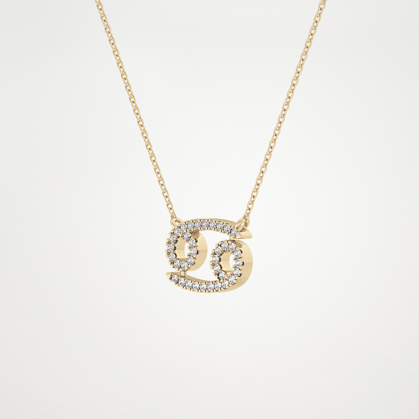 0.175 CT Moissanite Cancer Necklace in 14K or 18K Solid Gold – DEF Color, VVS Clarity