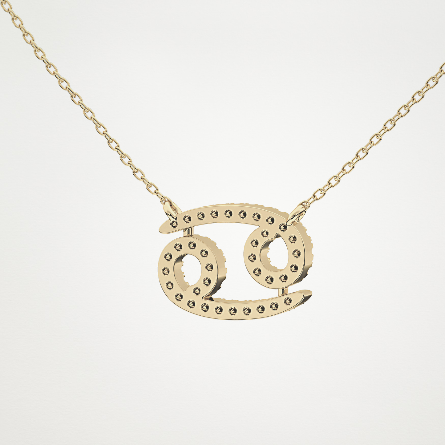 0.175 CT Moissanite Cancer Necklace in 14K or 18K Solid Gold – DEF Color, VVS Clarity