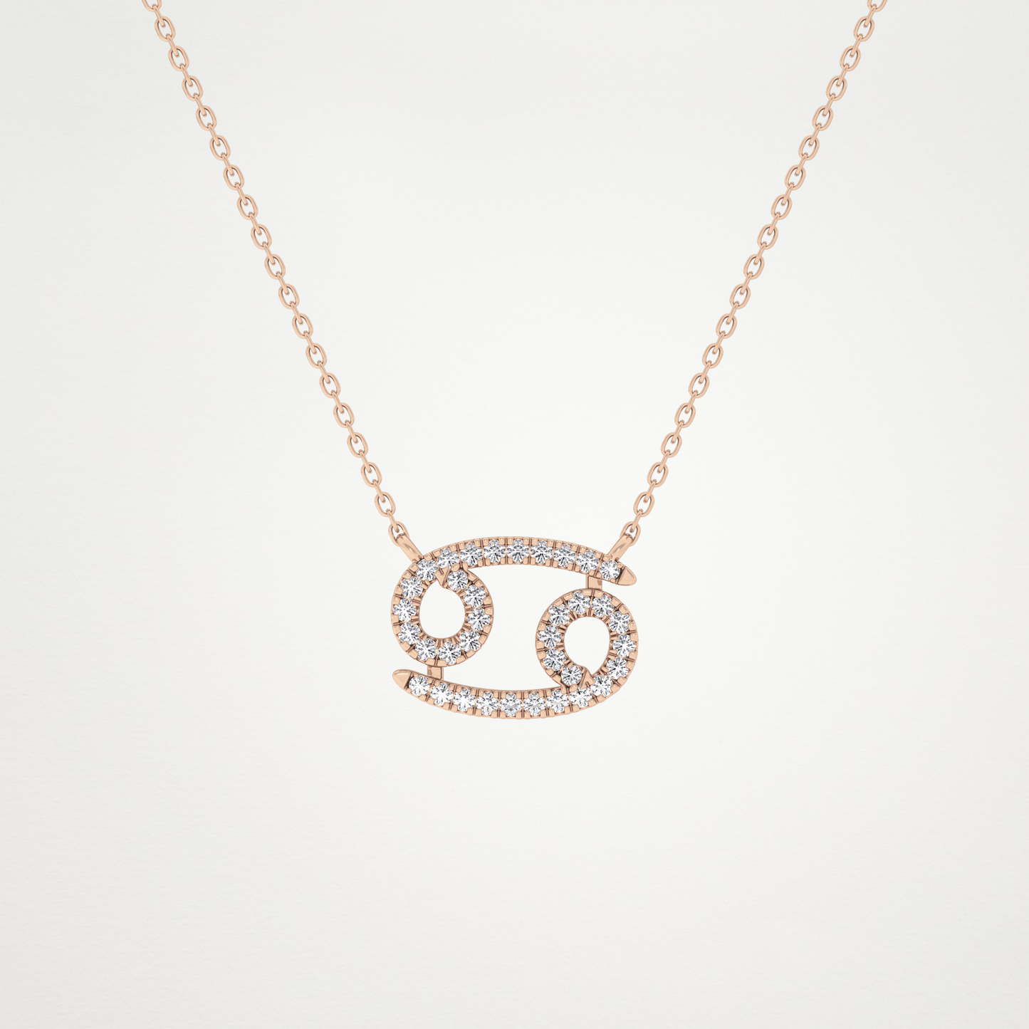 0.175 CT Moissanite Cancer Necklace in 14K or 18K Solid Gold – DEF Color, VVS Clarity