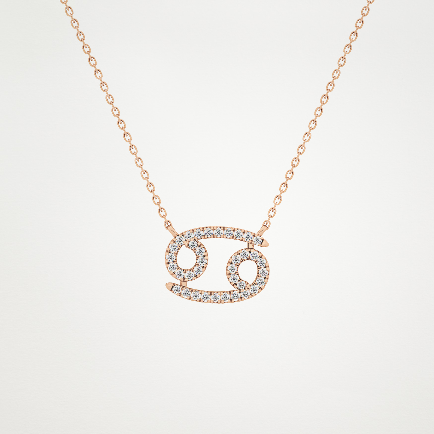 0.175 CT Moissanite Cancer Necklace in 14K or 18K Solid Gold – DEF Color, VVS Clarity