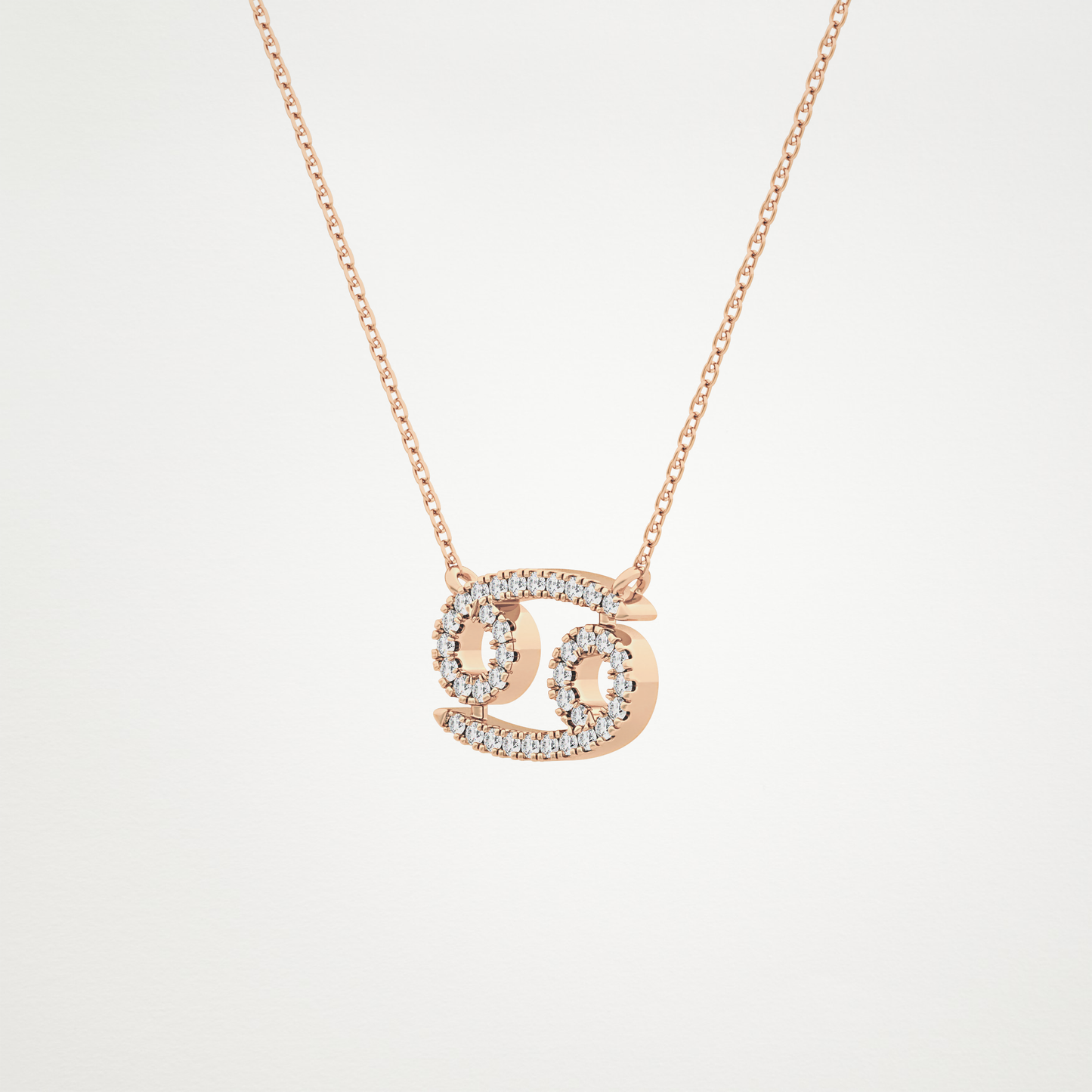 0.175 CT Moissanite Cancer Necklace in 14K or 18K Solid Gold – DEF Color, VVS Clarity
