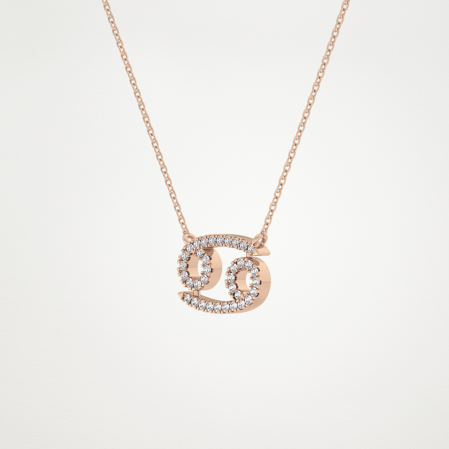 0.175 CT Moissanite Cancer Necklace in 14K or 18K Solid Gold – DEF Color, VVS Clarity