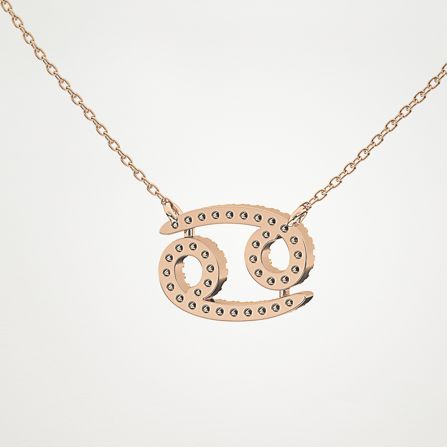 0.175 CT Moissanite Cancer Necklace in 14K or 18K Solid Gold – DEF Color, VVS Clarity