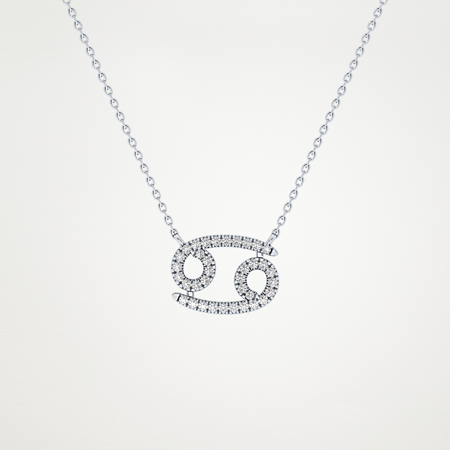 0.175 CT Moissanite Cancer Necklace in 14K or 18K Solid Gold – DEF Color, VVS Clarity