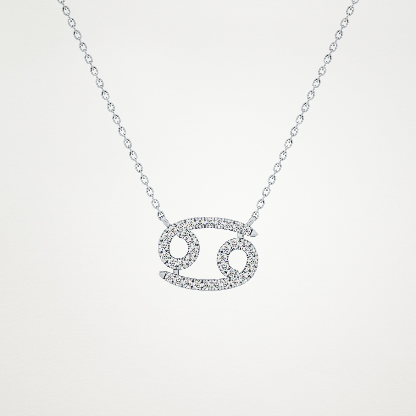 0.175 CT Moissanite Cancer Necklace in 14K or 18K Solid Gold – DEF Color, VVS Clarity