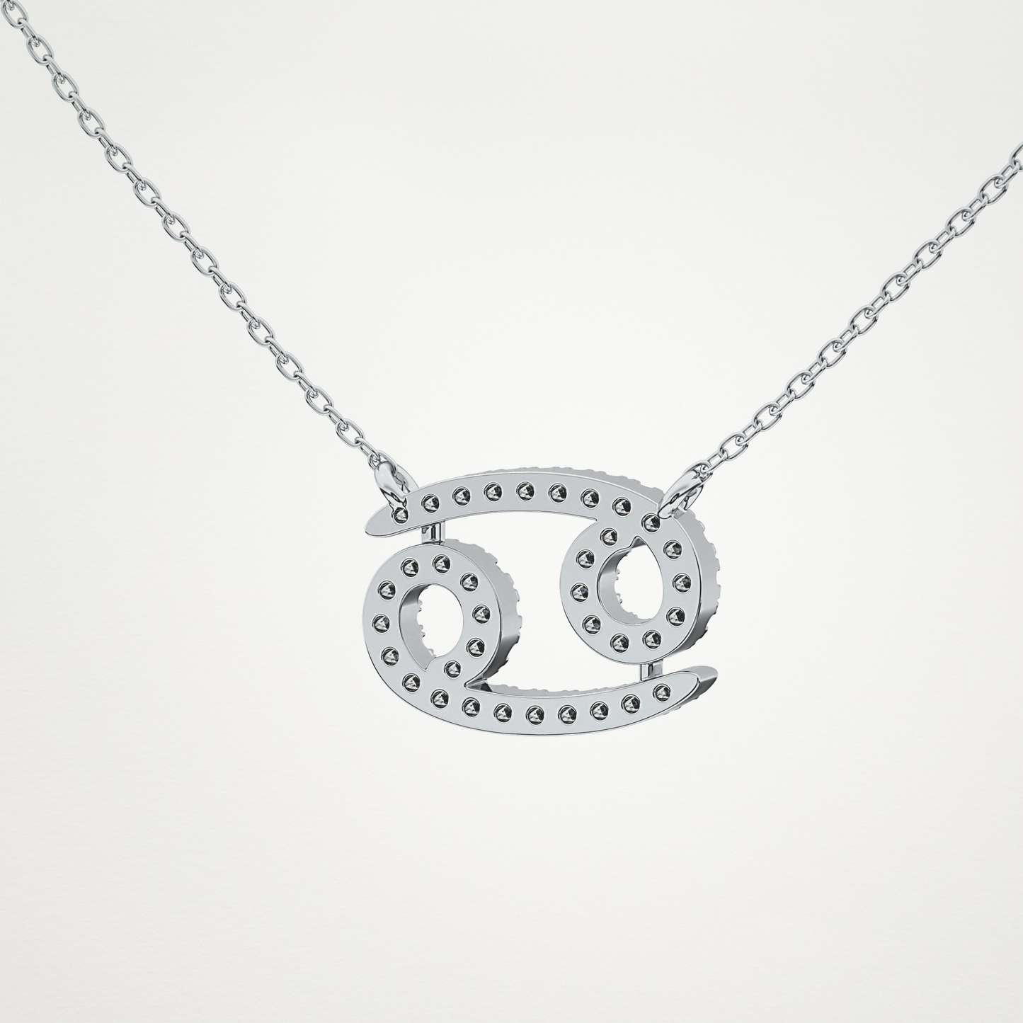 0.175 CT Moissanite Cancer Necklace in 14K or 18K Solid Gold – DEF Color, VVS Clarity
