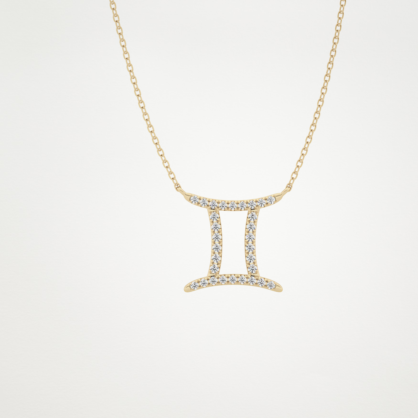 0.13 CT Moissanite Gemini Necklace in 14K or 18K Solid Gold – DEF Color, VVS Clarity
