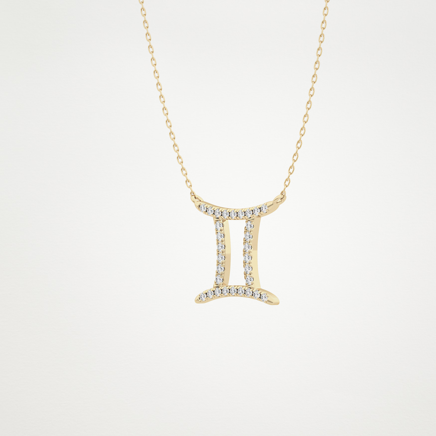 0.13 CT Moissanite Gemini Necklace in 14K or 18K Solid Gold – DEF Color, VVS Clarity