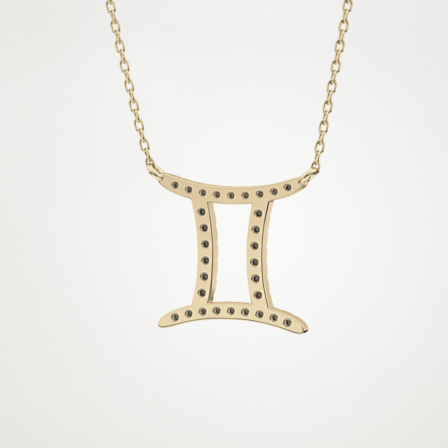 0.13 CT Moissanite Gemini Necklace in 14K or 18K Solid Gold – DEF Color, VVS Clarity