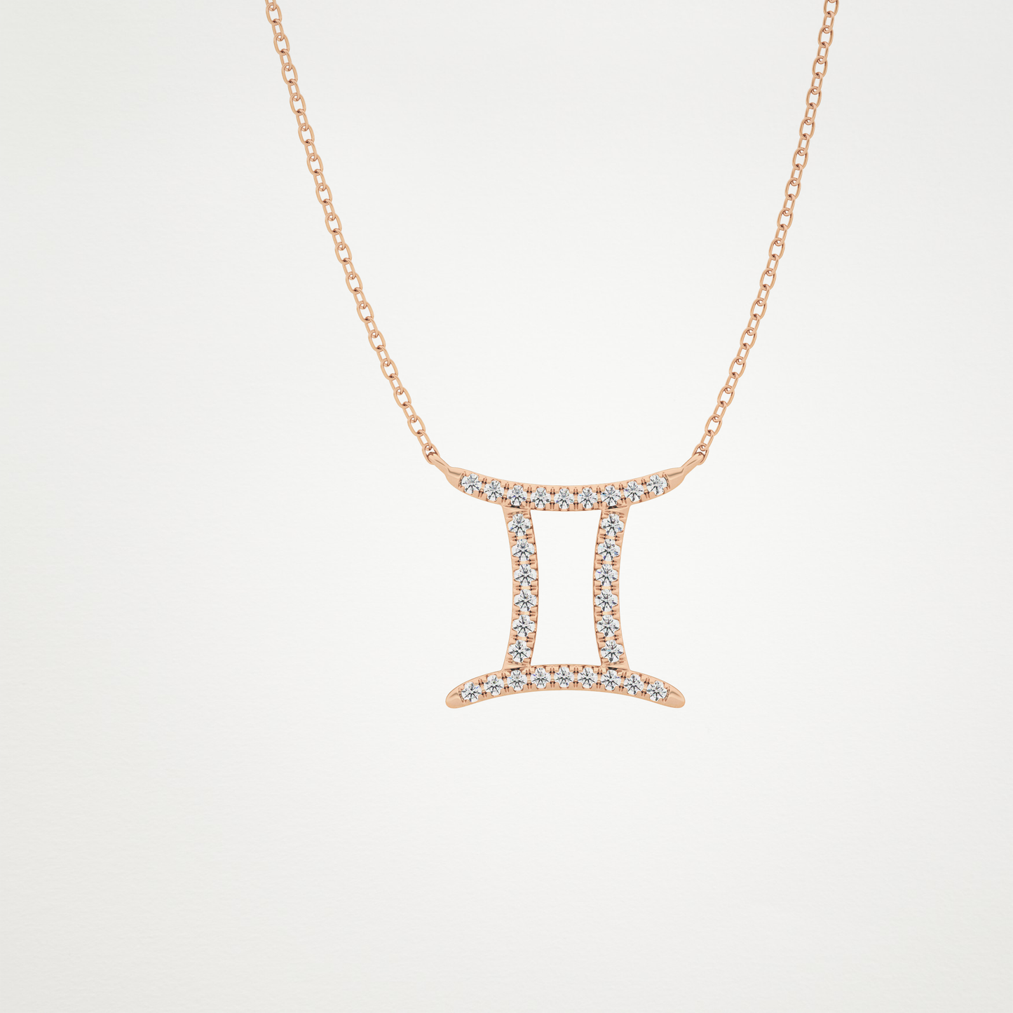 0.13 CT Moissanite Gemini Necklace in 14K or 18K Solid Gold – DEF Color, VVS Clarity