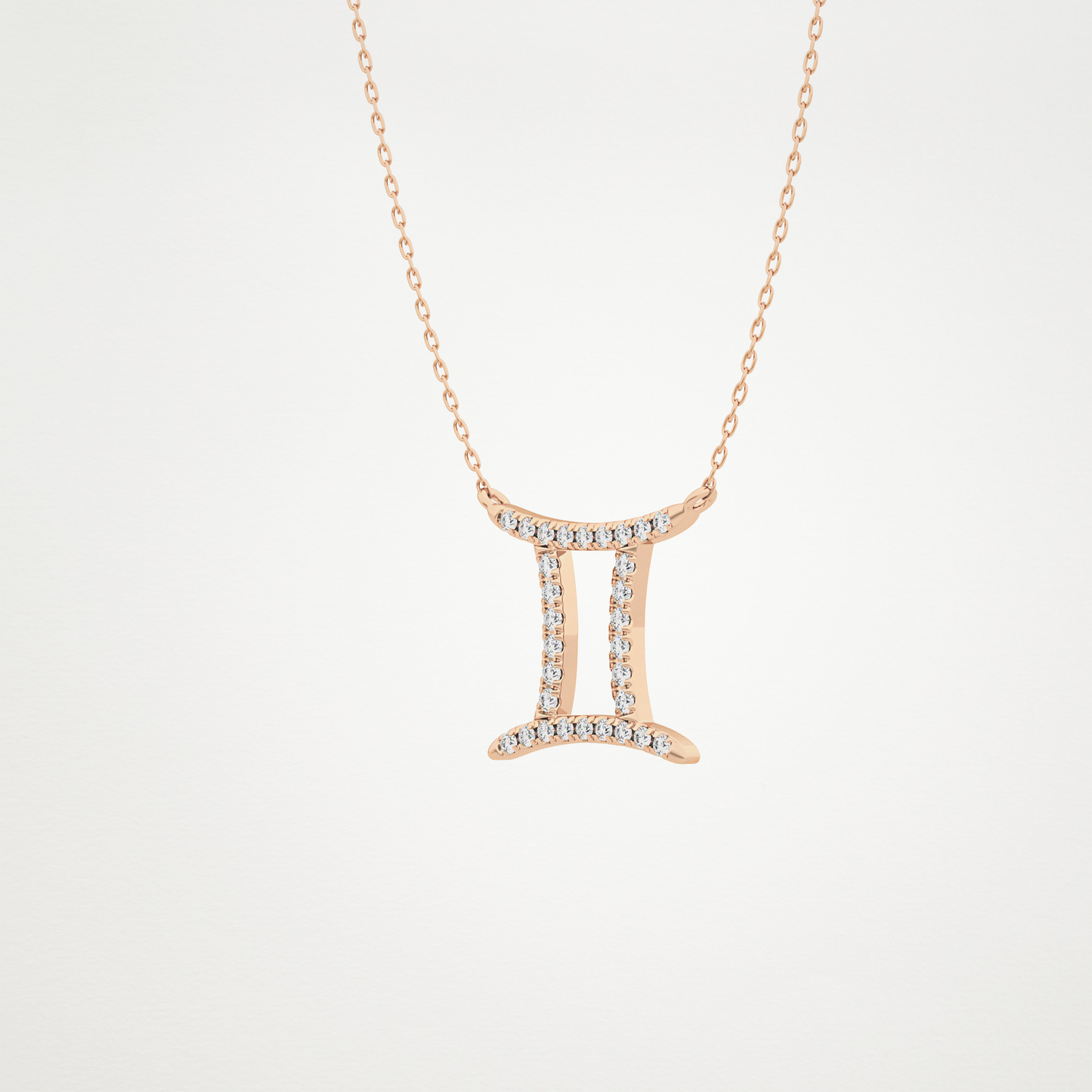 0.13 CT Moissanite Gemini Necklace in 14K or 18K Solid Gold – DEF Color, VVS Clarity