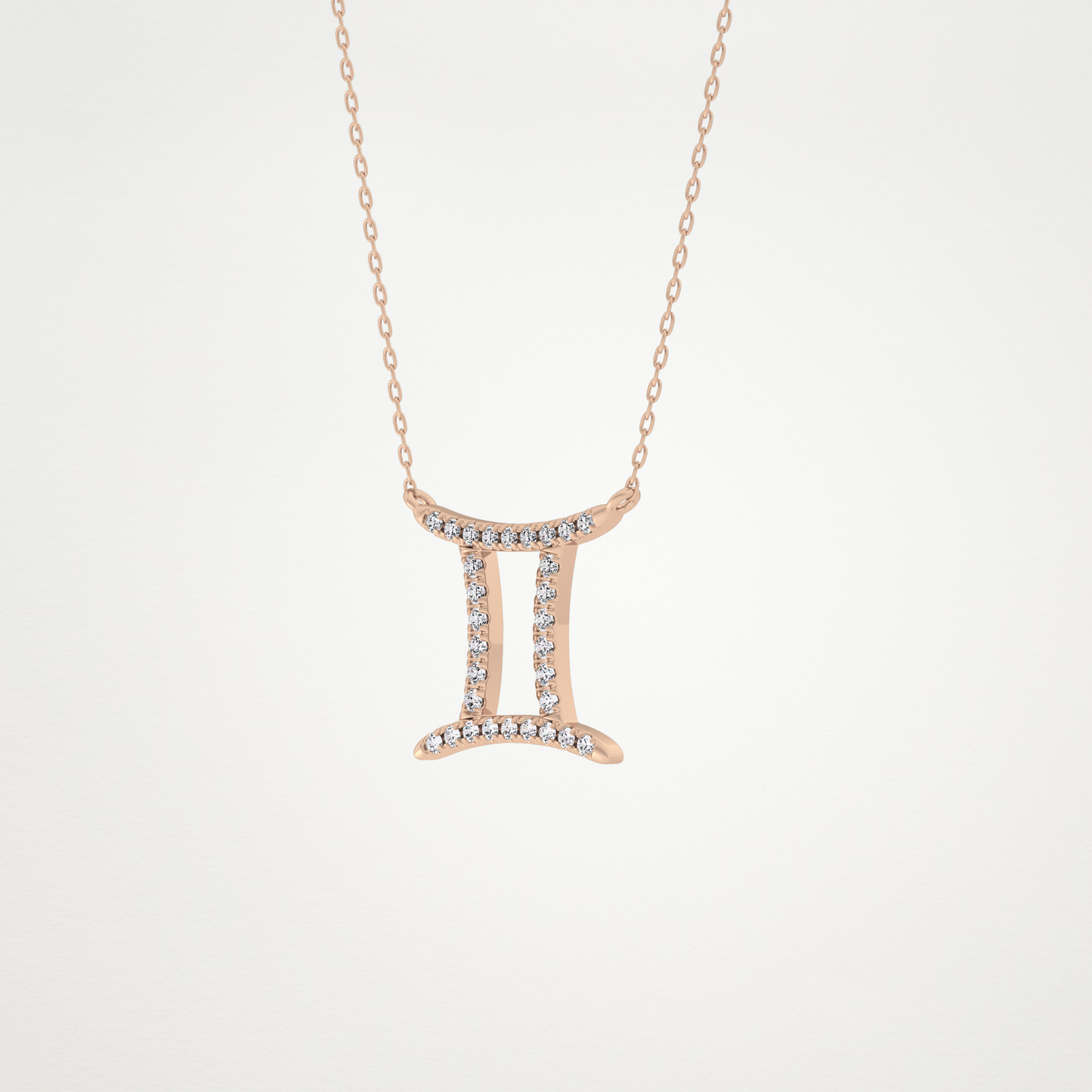0.13 CT Moissanite Gemini Necklace in 14K or 18K Solid Gold – DEF Color, VVS Clarity
