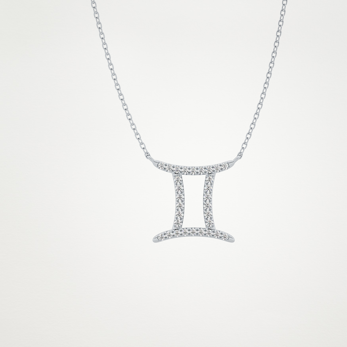0.13 CT Moissanite Gemini Necklace in 14K or 18K Solid Gold – DEF Color, VVS Clarity