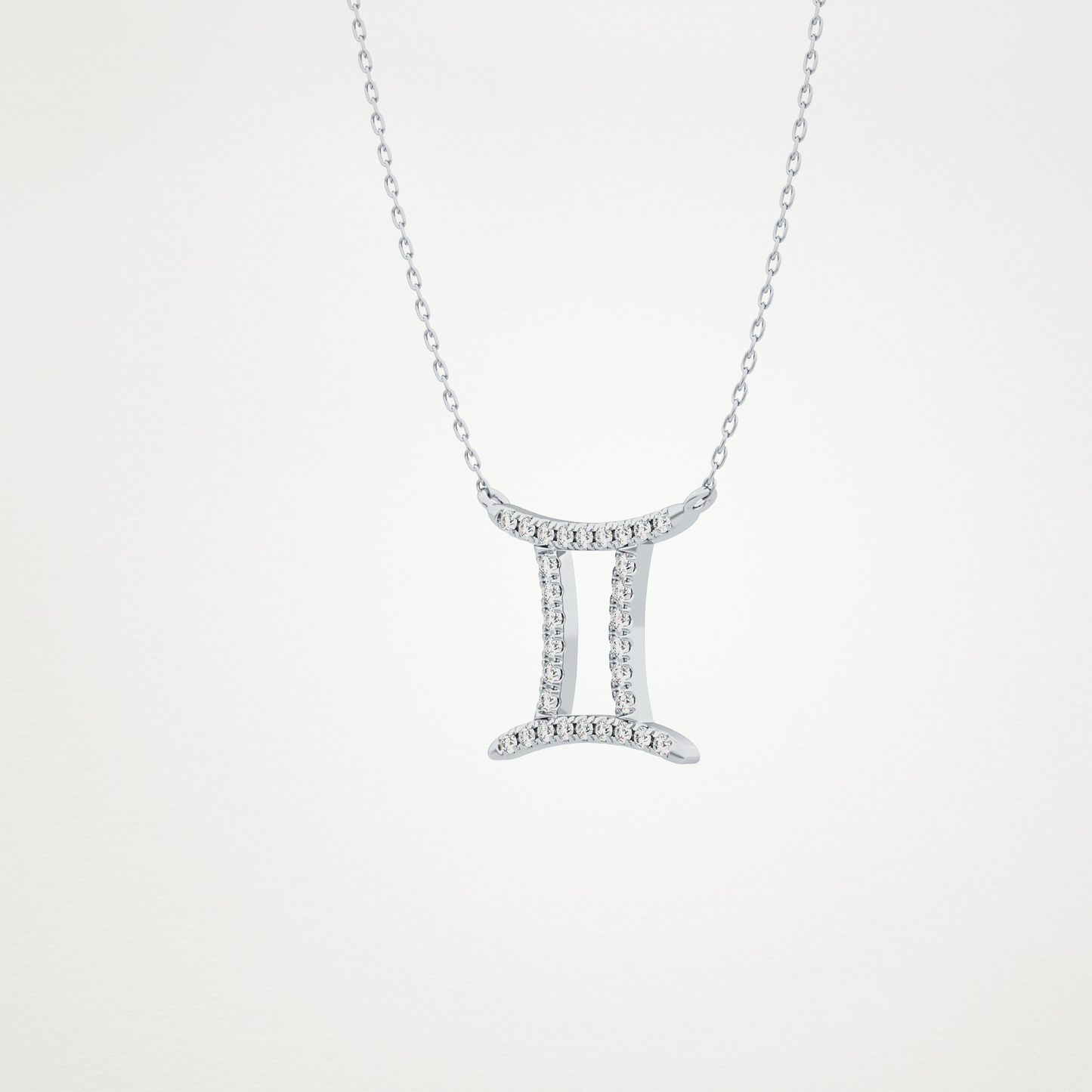 0.13 CT Moissanite Gemini Necklace in 14K or 18K Solid Gold – DEF Color, VVS Clarity