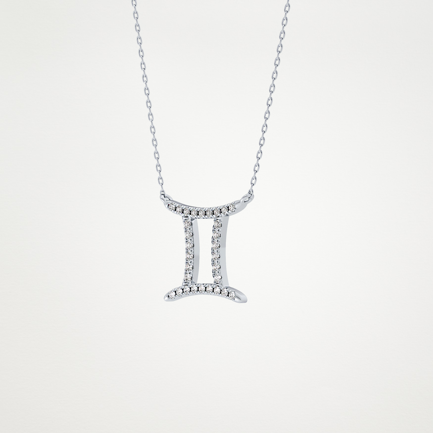 0.13 CT Moissanite Gemini Necklace in 14K or 18K Solid Gold – DEF Color, VVS Clarity