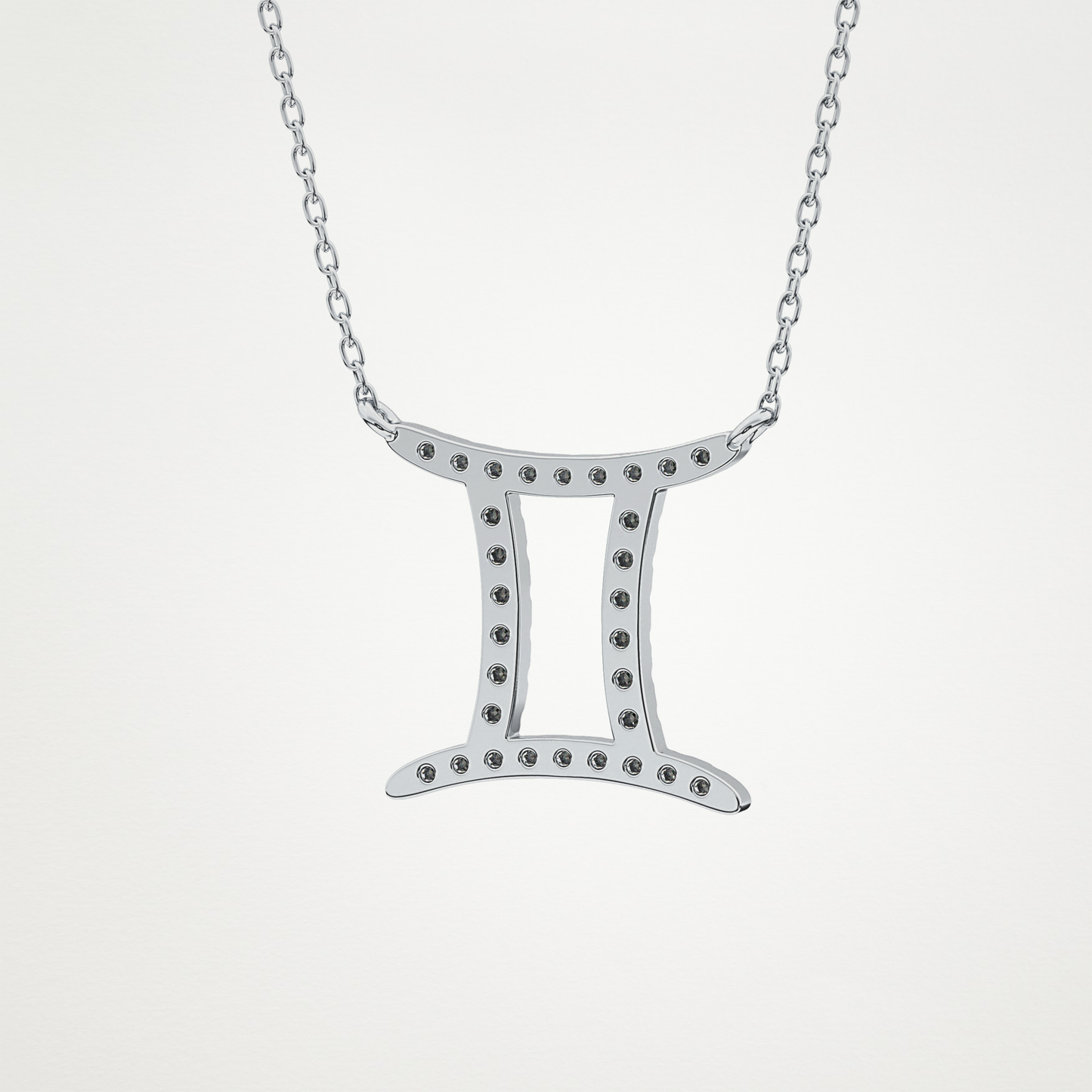 0.13 CT Moissanite Gemini Necklace in 14K or 18K Solid Gold – DEF Color, VVS Clarity
