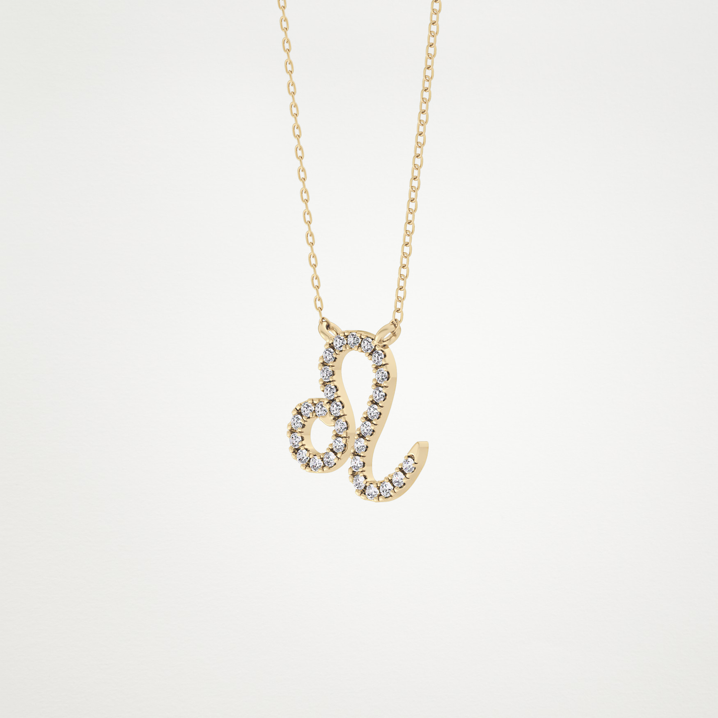 0.14 CT Moissanite Leo Necklace in 14K or 18K Solid Gold – DEF Color, VVS Clarity