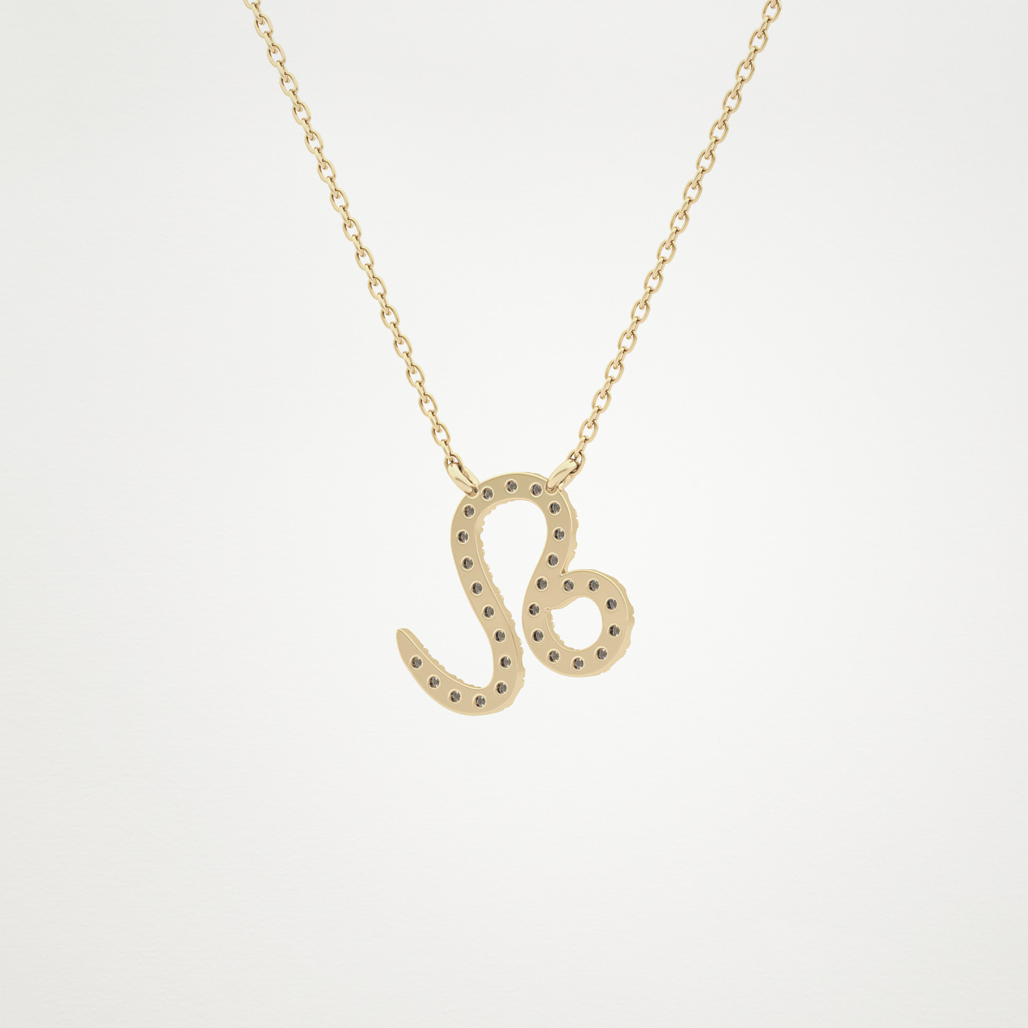 0.14 CT Moissanite Leo Necklace in 14K or 18K Solid Gold – DEF Color, VVS Clarity