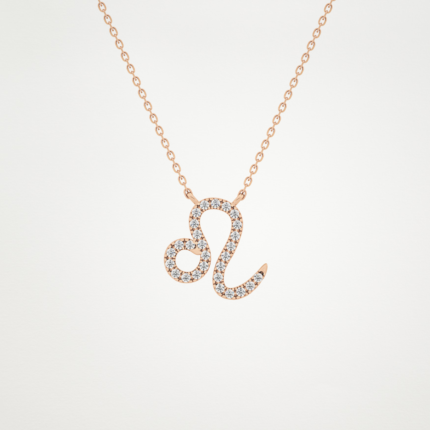0.14 CT Moissanite Leo Necklace in 14K or 18K Solid Gold – DEF Color, VVS Clarity