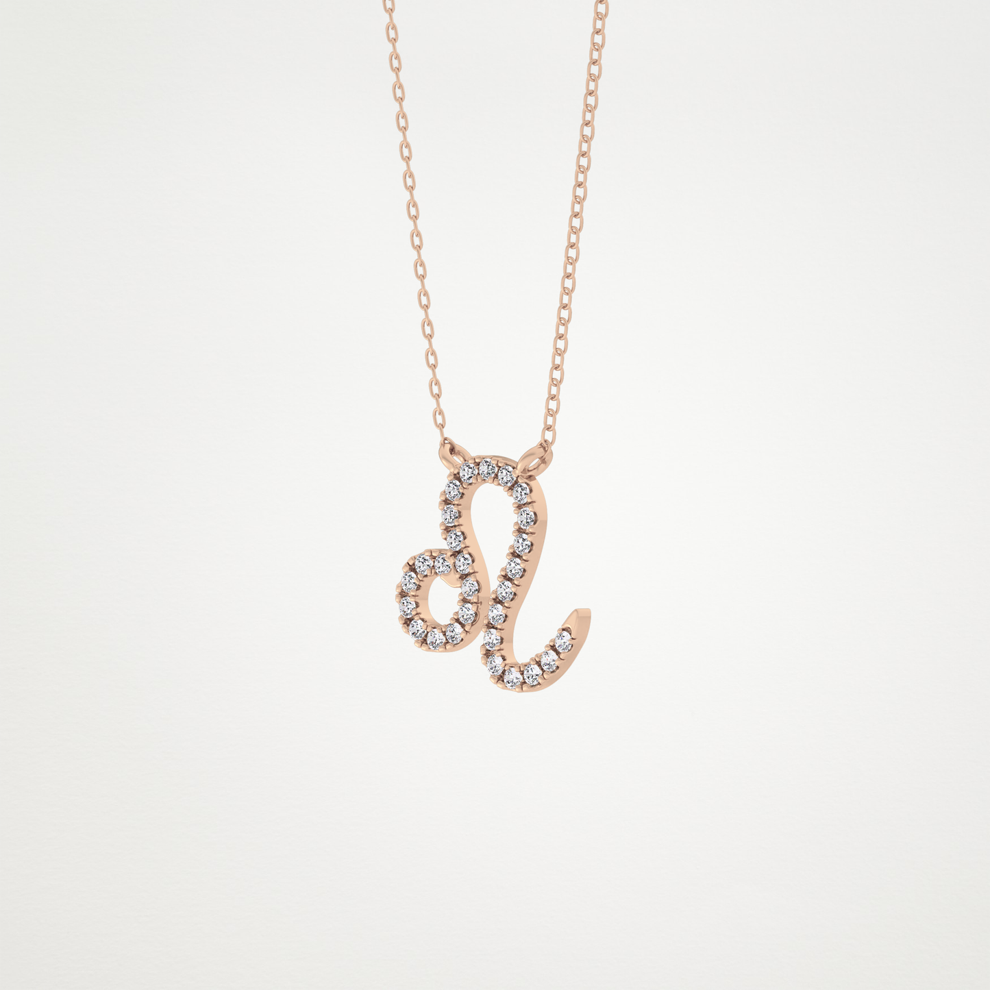 0.14 CT Moissanite Leo Necklace in 14K or 18K Solid Gold – DEF Color, VVS Clarity