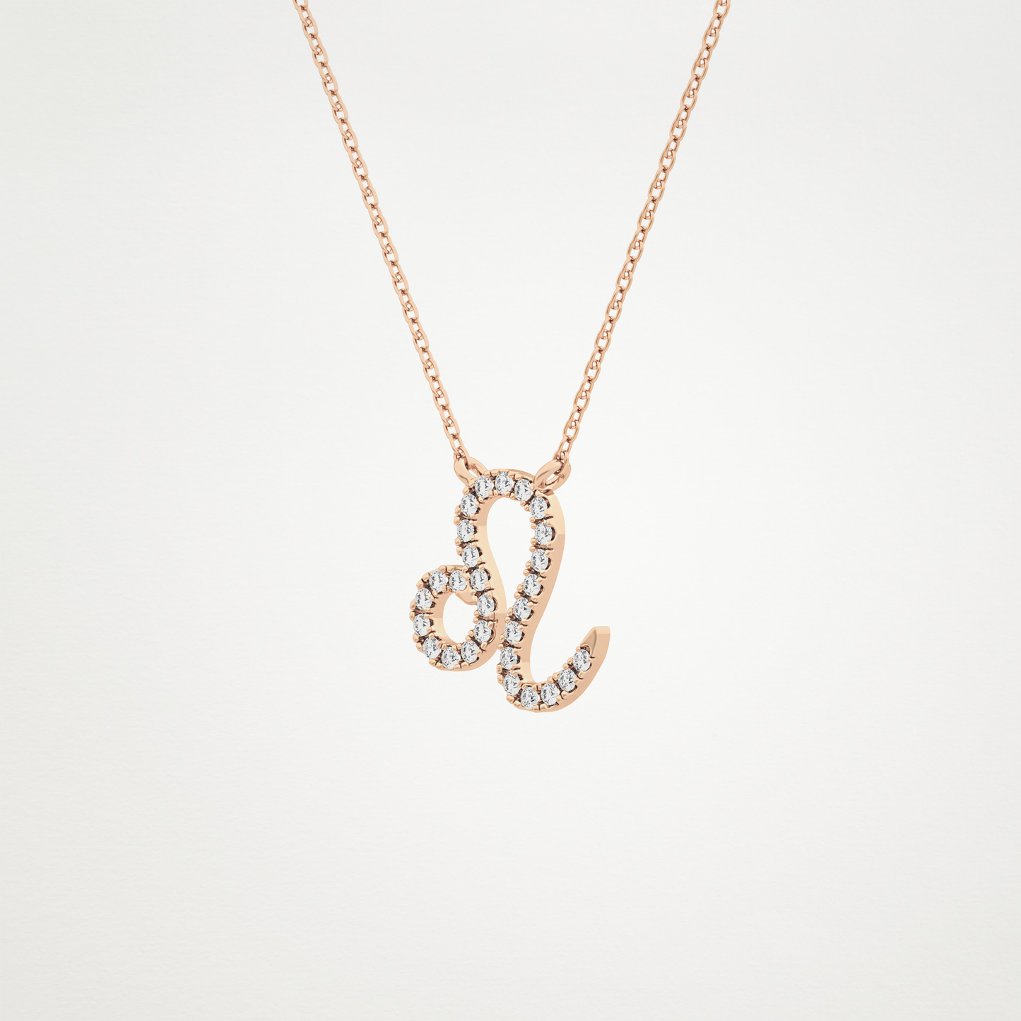 0.14 CT Moissanite Leo Necklace in 14K or 18K Solid Gold – DEF Color, VVS Clarity