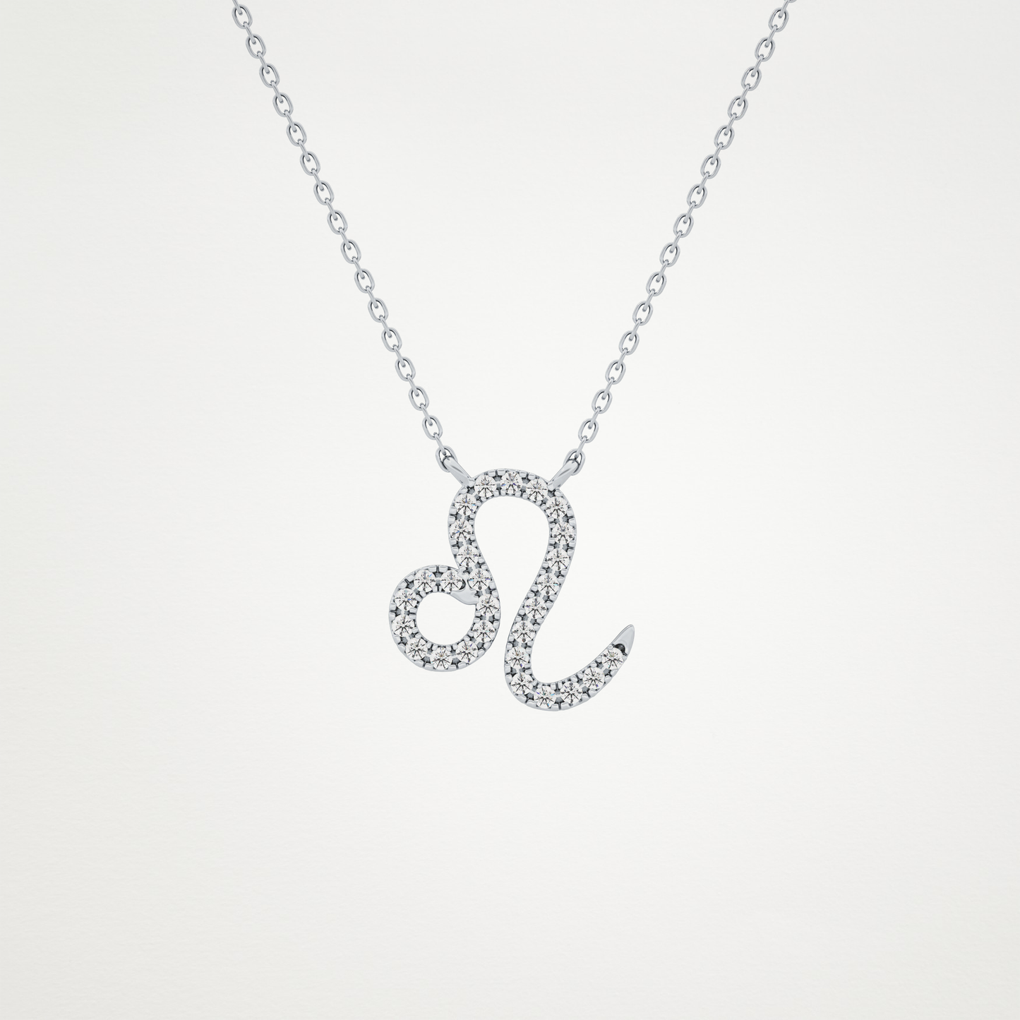 0.14 CT Moissanite Leo Necklace in 14K or 18K Solid Gold – DEF Color, VVS Clarity
