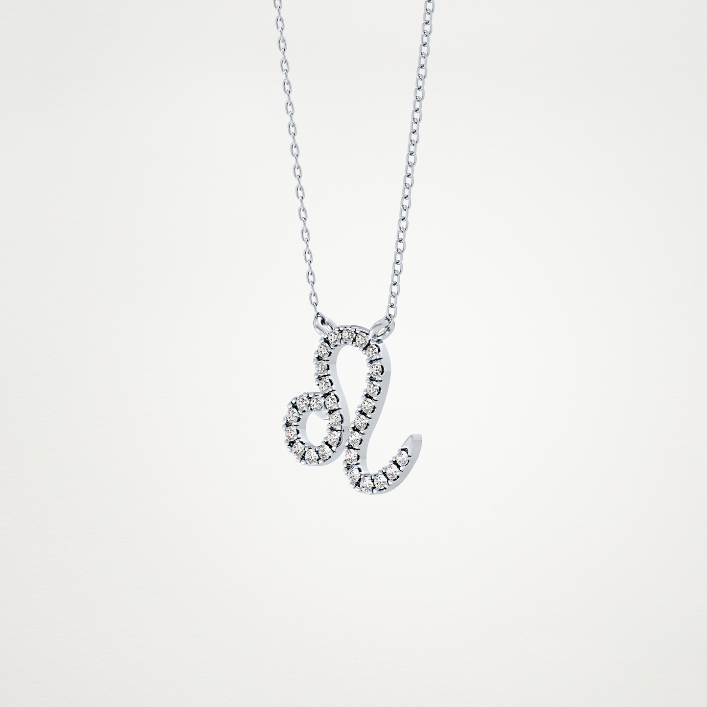 0.14 CT Moissanite Leo Necklace in 14K or 18K Solid Gold – DEF Color, VVS Clarity