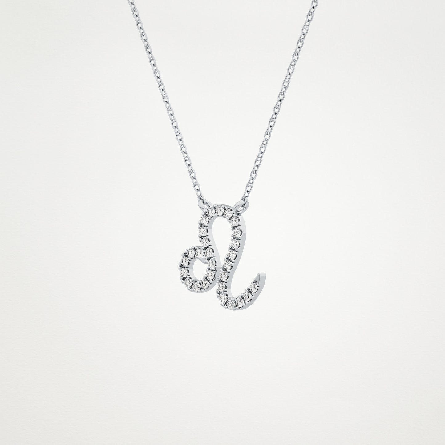 0.14 CT Moissanite Leo Necklace in 14K or 18K Solid Gold – DEF Color, VVS Clarity