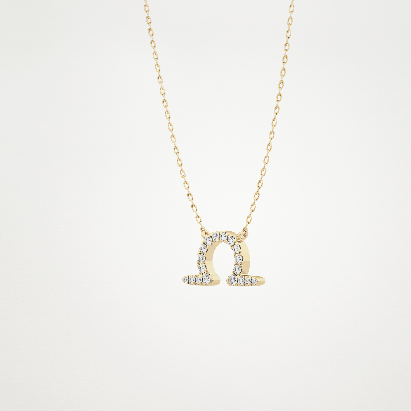 0.101 CT Moissanite Libra Necklace in 14K or 18K Solid Gold – DEF Color, VVS Clarity