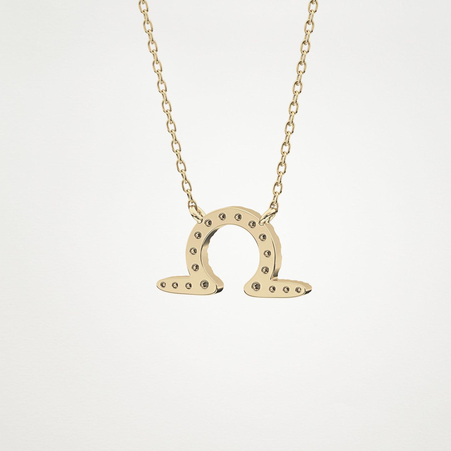 0.101 CT Moissanite Libra Necklace in 14K or 18K Solid Gold – DEF Color, VVS Clarity