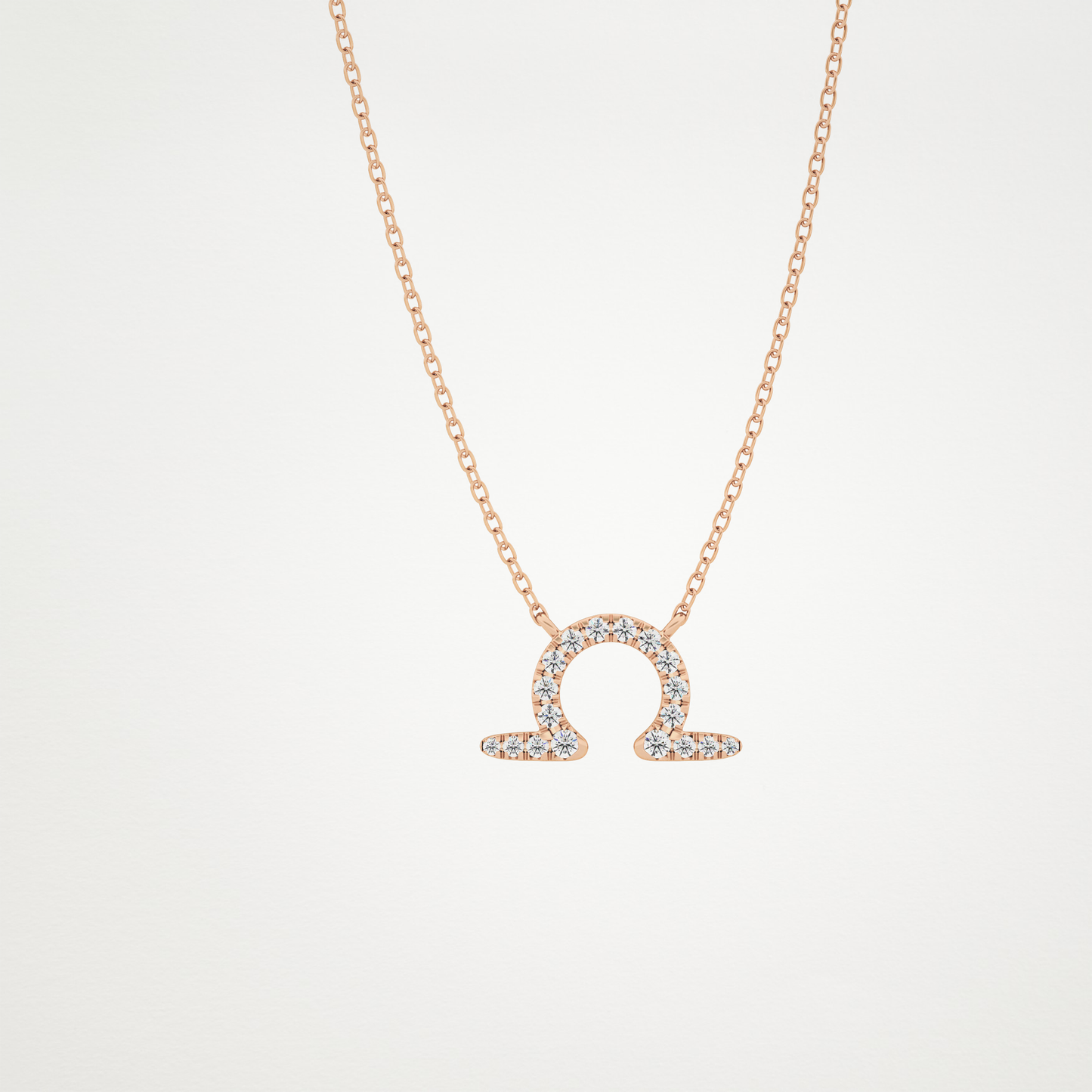 0.101 CT Moissanite Libra Necklace in 14K or 18K Solid Gold – DEF Color, VVS Clarity