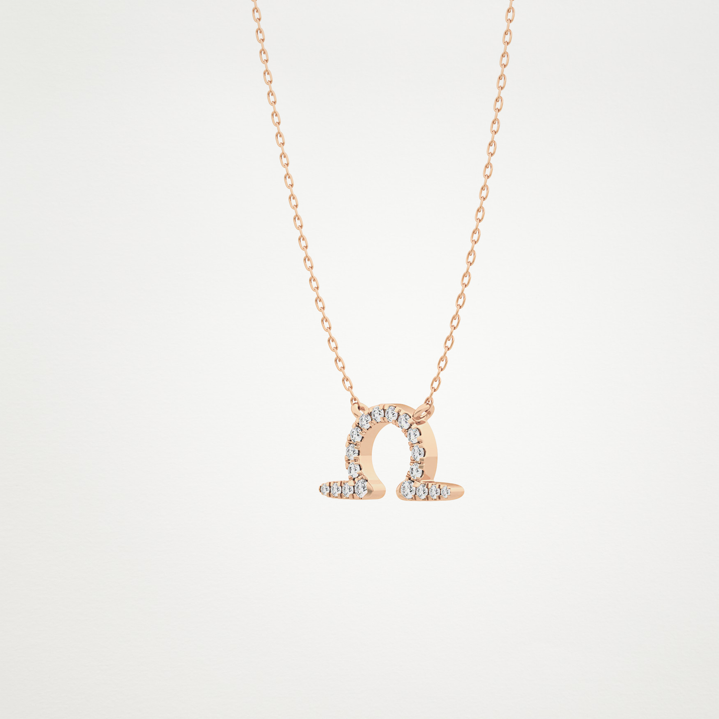 0.101 CT Moissanite Libra Necklace in 14K or 18K Solid Gold – DEF Color, VVS Clarity