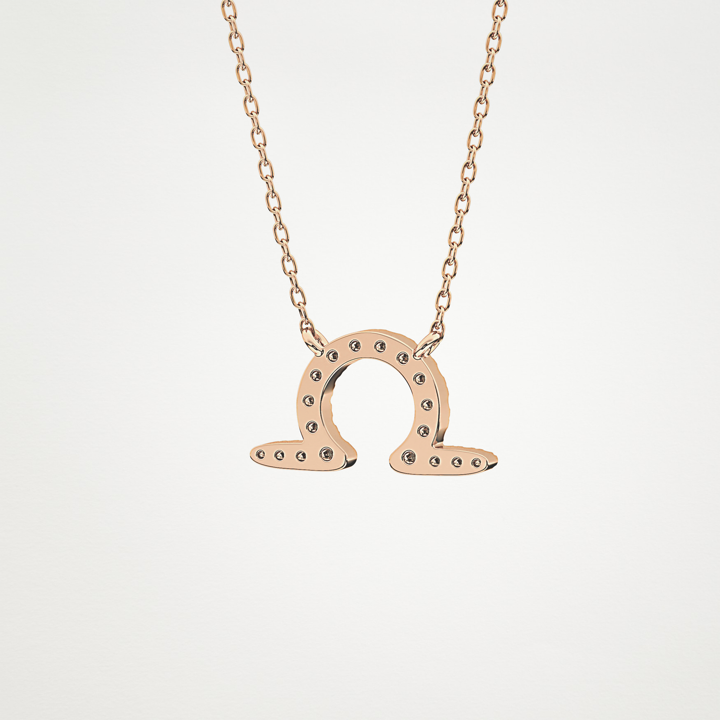 0.101 CT Moissanite Libra Necklace in 14K or 18K Solid Gold – DEF Color, VVS Clarity