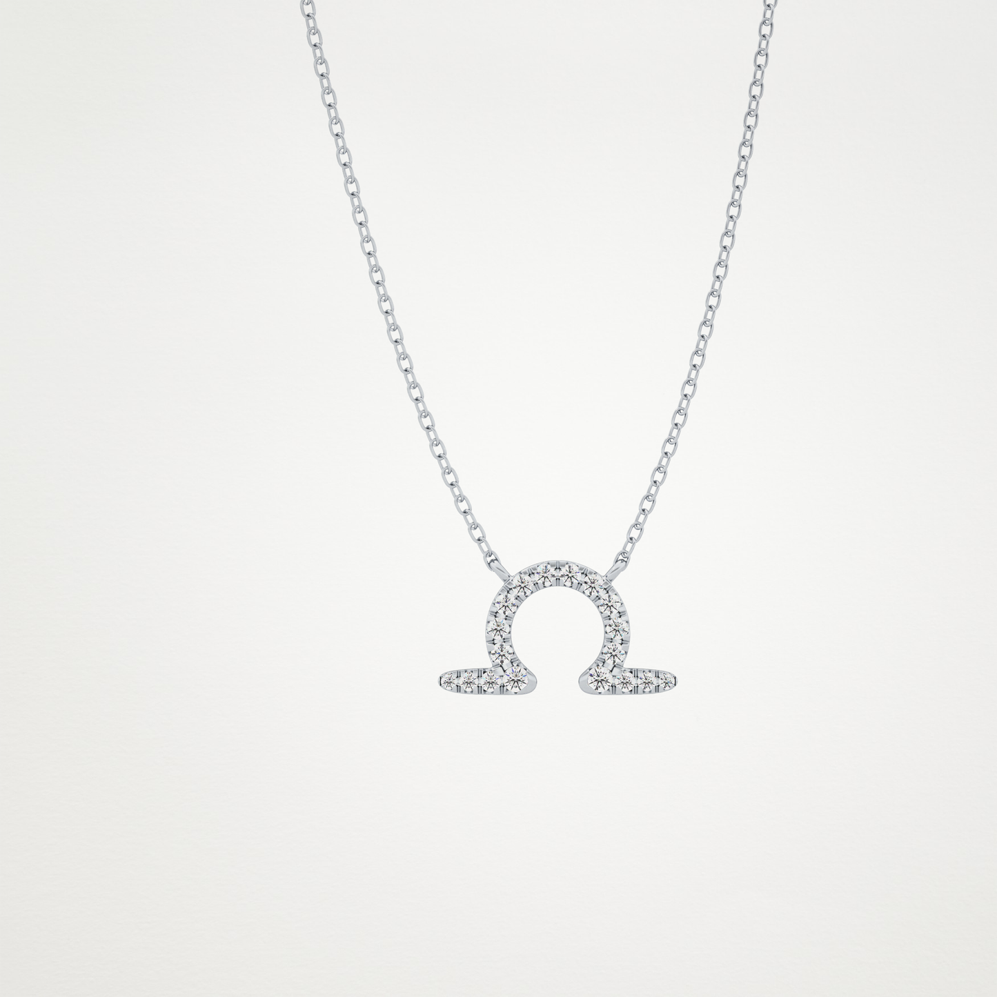 0.101 CT Moissanite Libra Necklace in 14K or 18K Solid Gold – DEF Color, VVS Clarity