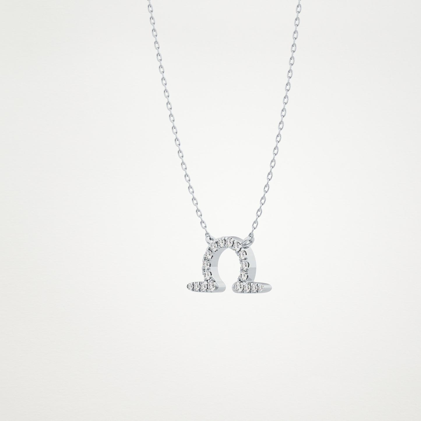 0.101 CT Moissanite Libra Necklace in 14K or 18K Solid Gold – DEF Color, VVS Clarity