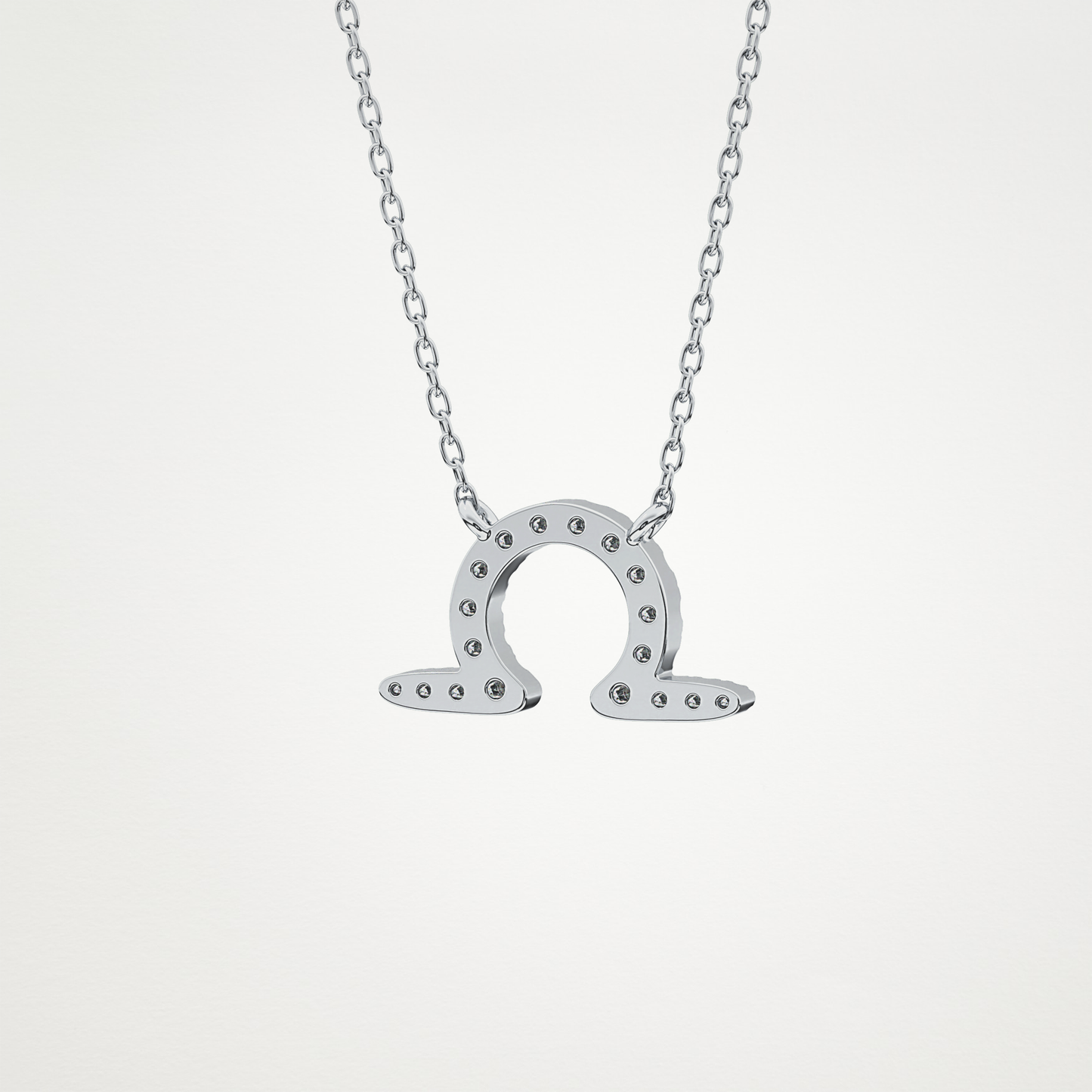 0.101 CT Moissanite Libra Necklace in 14K or 18K Solid Gold – DEF Color, VVS Clarity