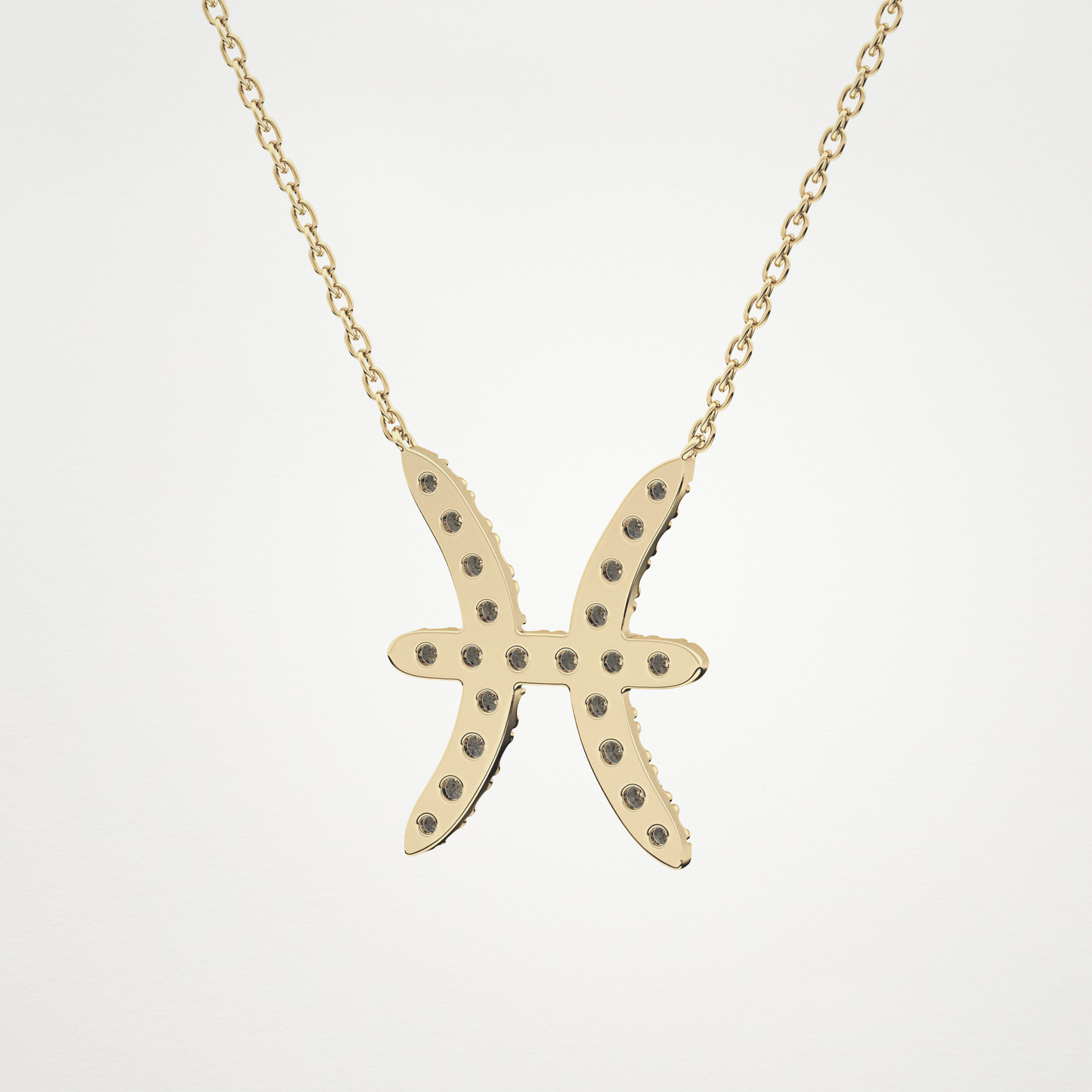 0.273 CT Moissanite Pisces Necklace in 14K or 18K Solid Gold – DEF Color, VVS Clarity