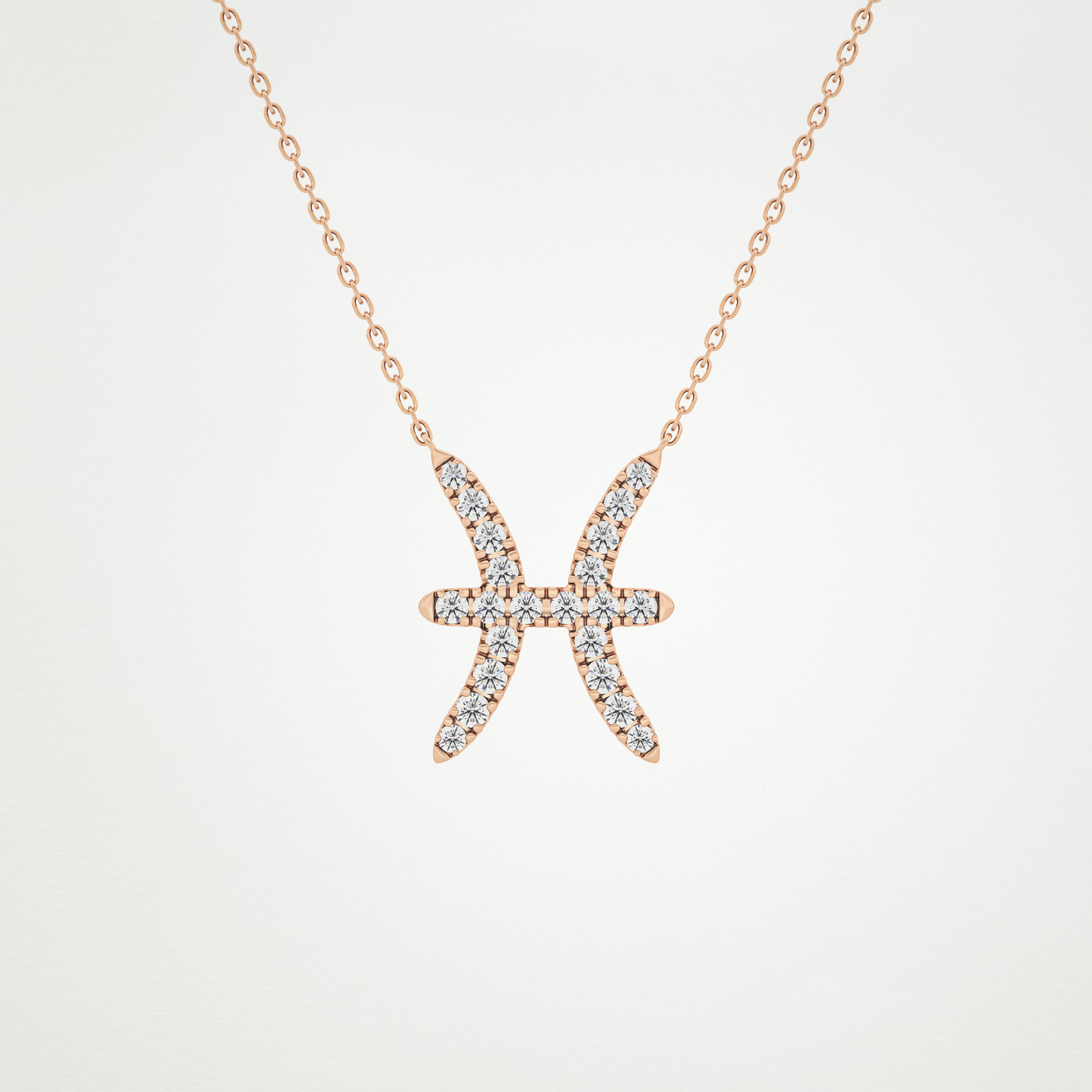 0.273 CT Moissanite Pisces Necklace in 14K or 18K Solid Gold – DEF Color, VVS Clarity