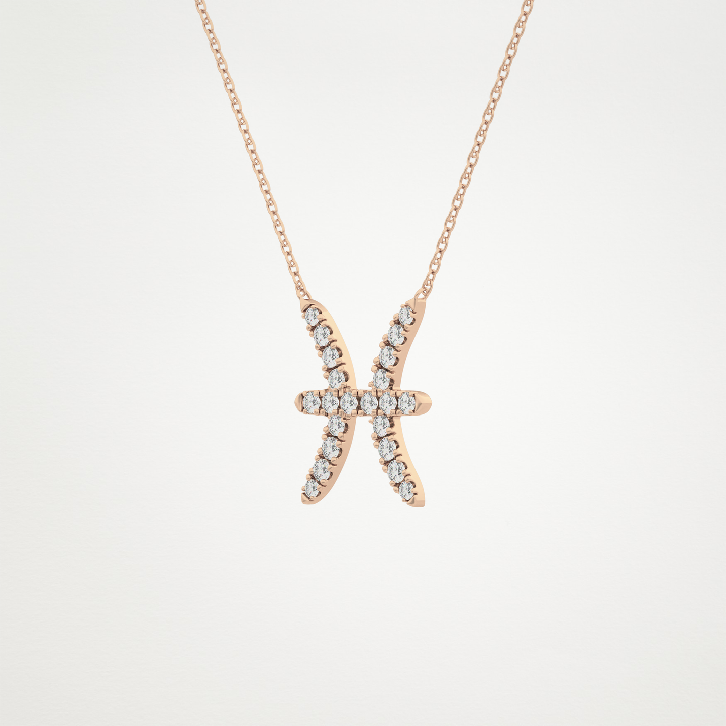 0.273 CT Moissanite Pisces Necklace in 14K or 18K Solid Gold – DEF Color, VVS Clarity