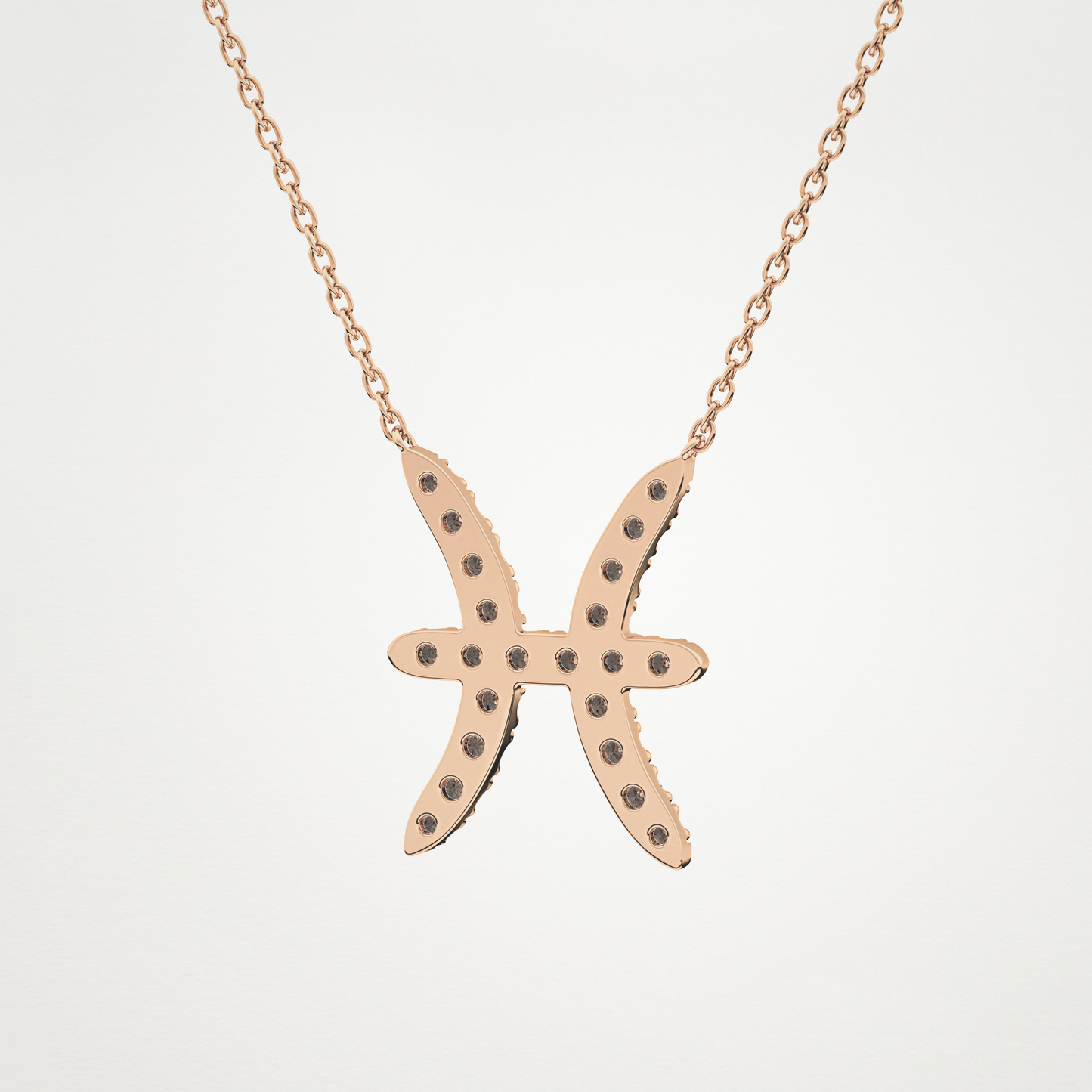 0.273 CT Moissanite Pisces Necklace in 14K or 18K Solid Gold – DEF Color, VVS Clarity