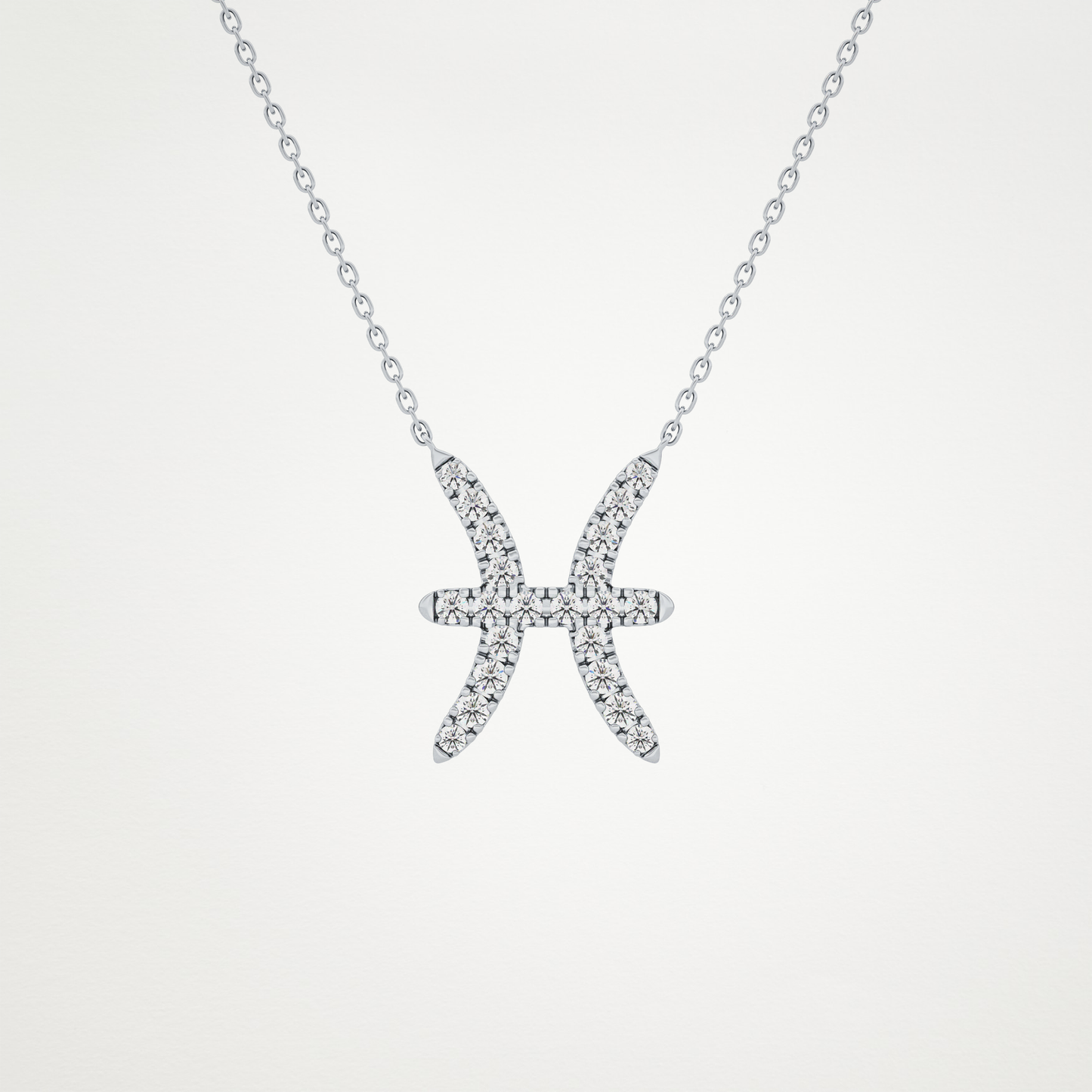 0.273 CT Moissanite Pisces Necklace in 14K or 18K Solid Gold – DEF Color, VVS Clarity