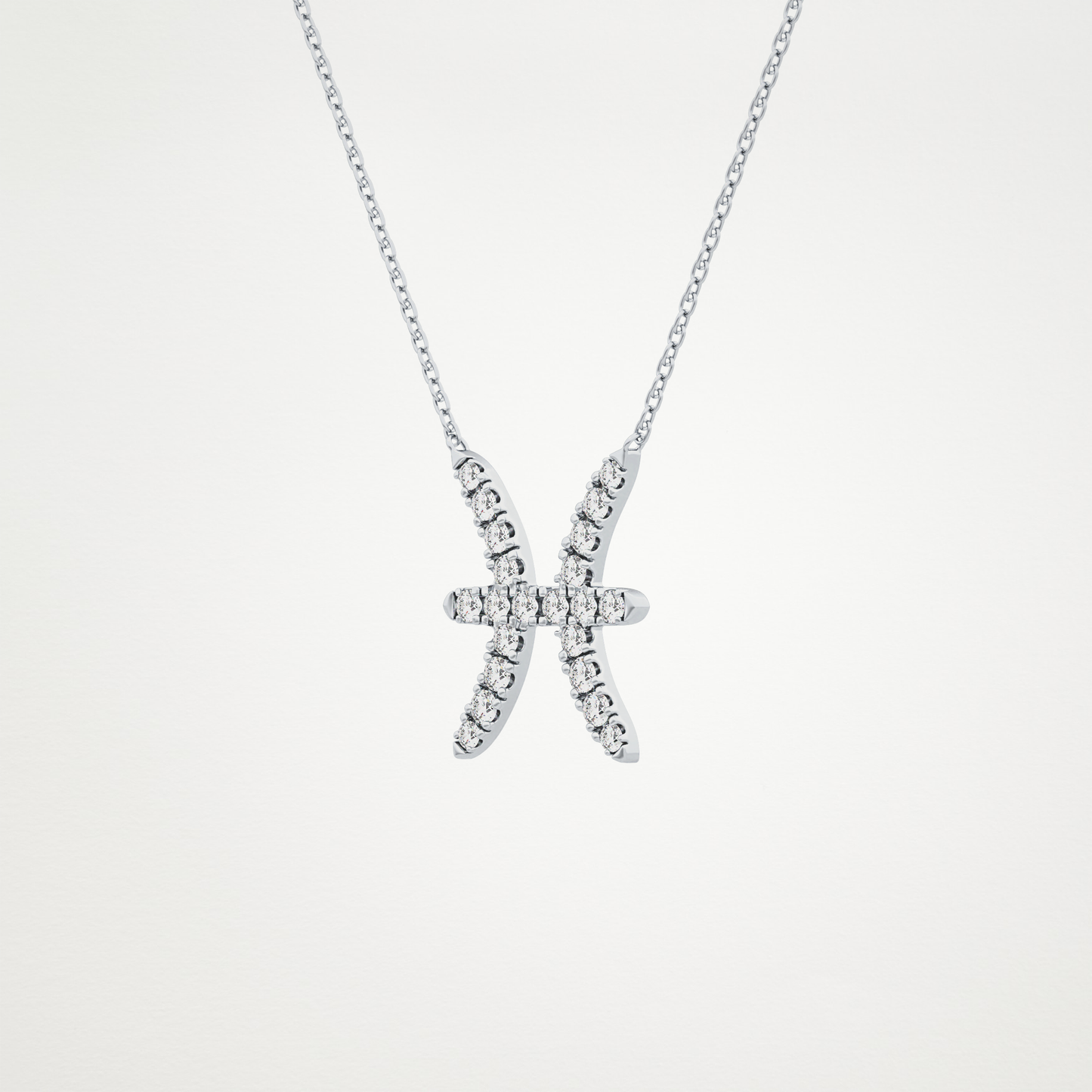 0.273 CT Moissanite Pisces Necklace in 14K or 18K Solid Gold – DEF Color, VVS Clarity