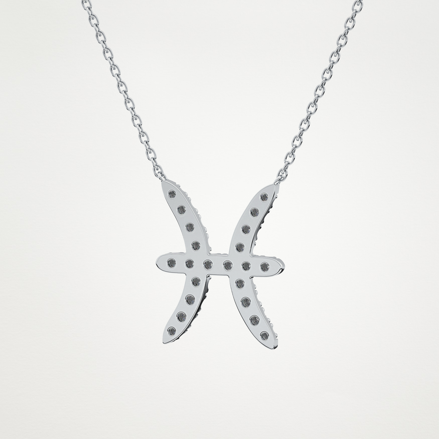 0.273 CT Moissanite Pisces Necklace in 14K or 18K Solid Gold – DEF Color, VVS Clarity