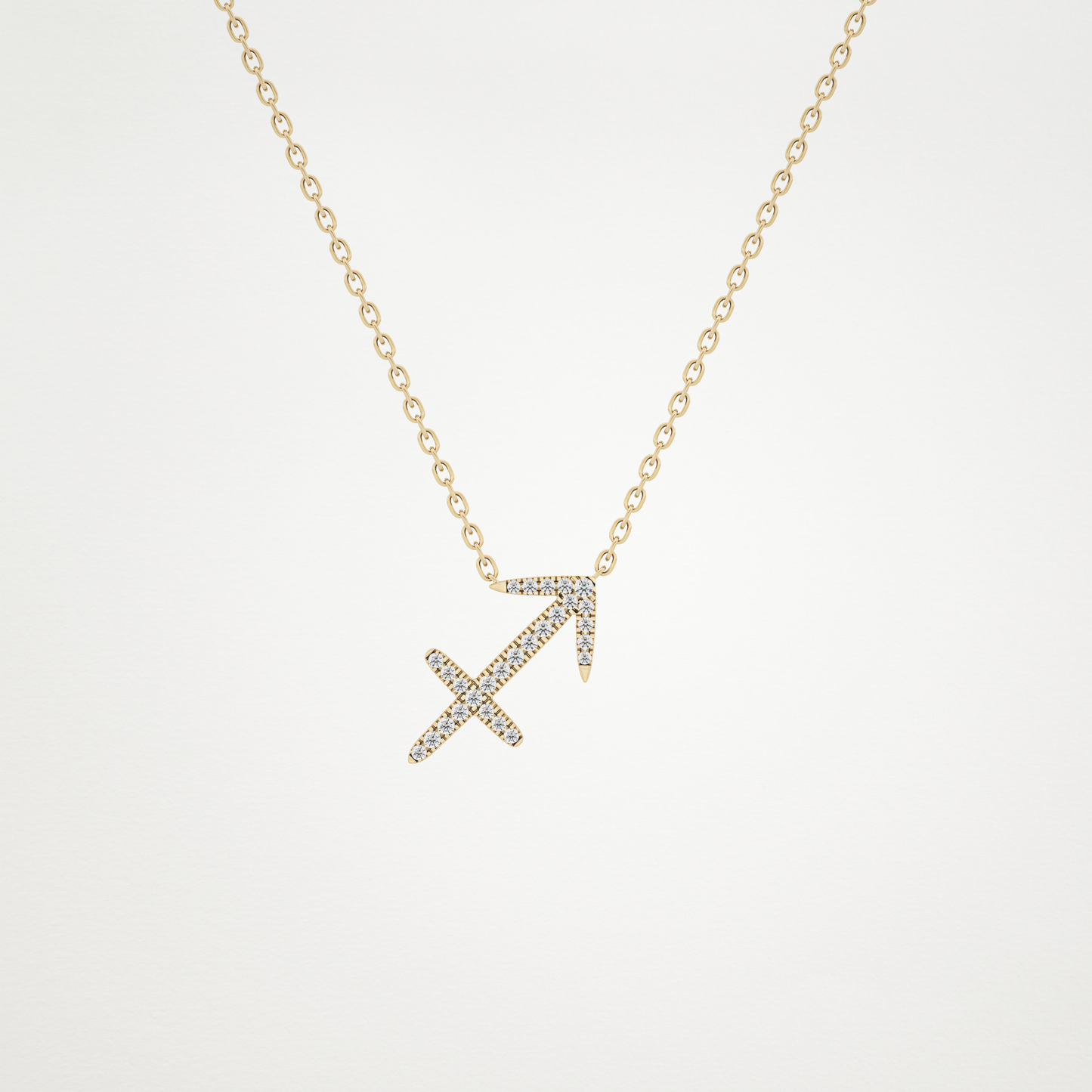 0.42 CT Moissanite Sagittarius Necklace in 14K or 18K Solid Gold – DEF Color, VVS Clarity