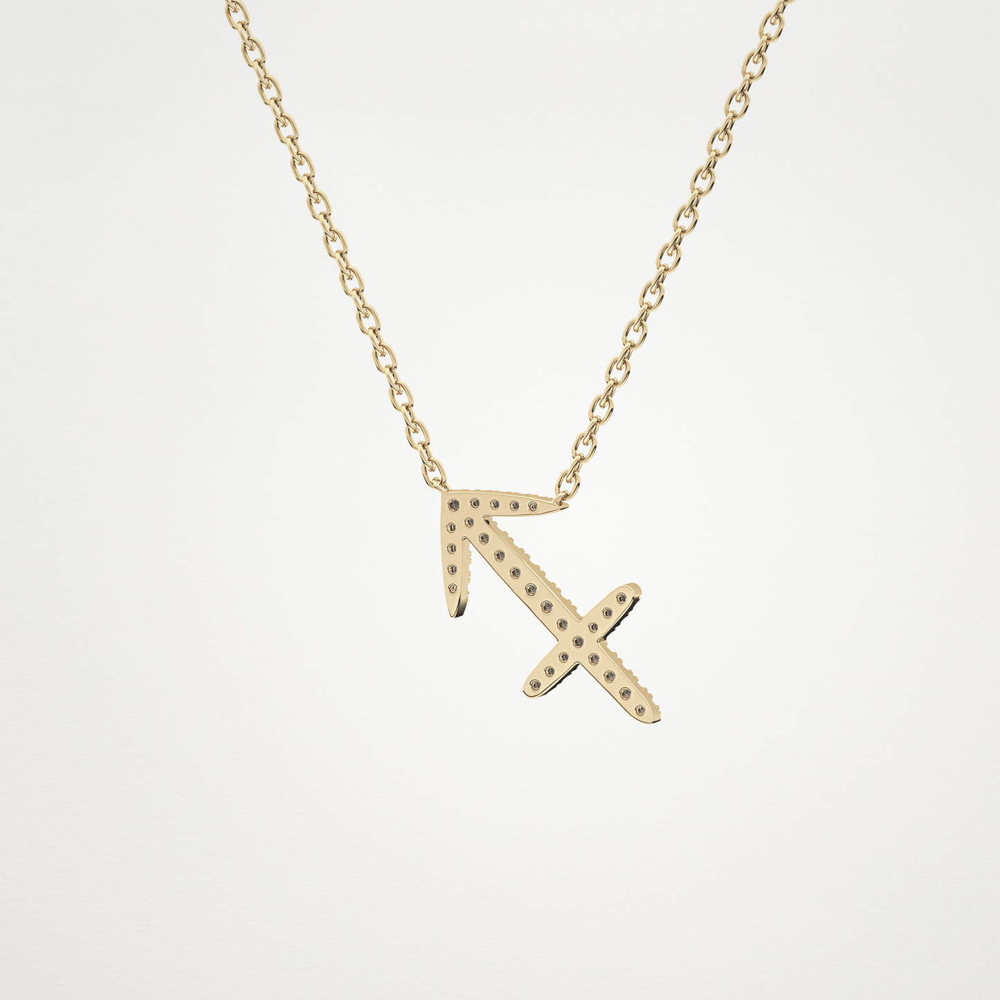 0.42 CT Moissanite Sagittarius Necklace in 14K or 18K Solid Gold – DEF Color, VVS Clarity