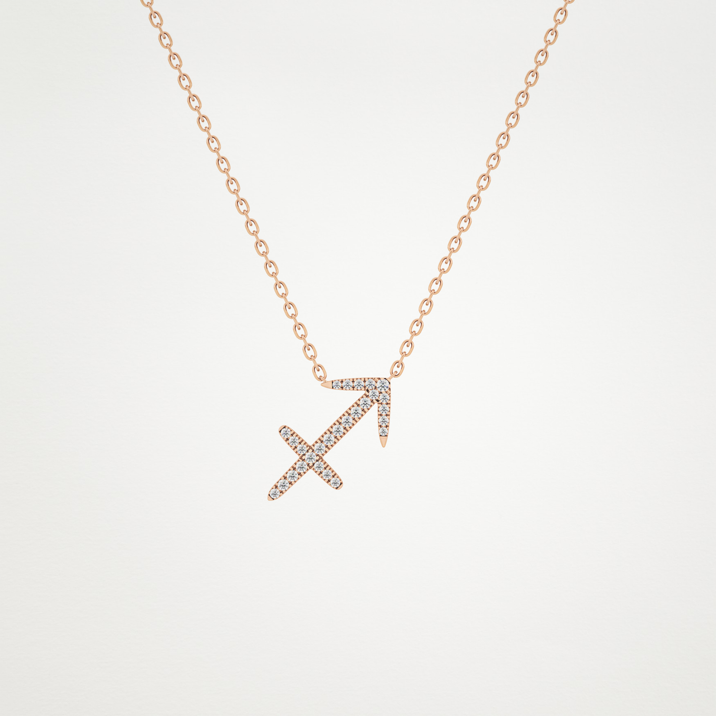 0.42 CT Moissanite Sagittarius Necklace in 14K or 18K Solid Gold – DEF Color, VVS Clarity