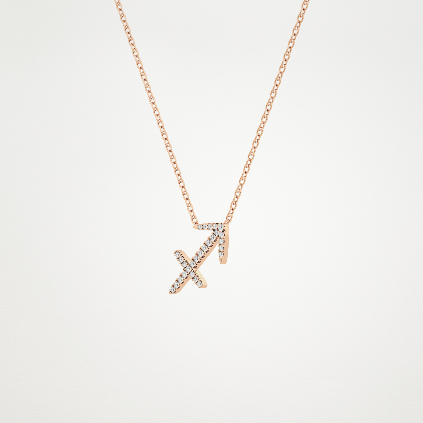 0.42 CT Moissanite Sagittarius Necklace in 14K or 18K Solid Gold – DEF Color, VVS Clarity