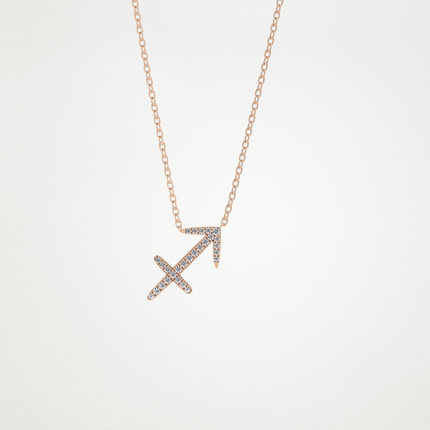 0.42 CT Moissanite Sagittarius Necklace in 14K or 18K Solid Gold – DEF Color, VVS Clarity