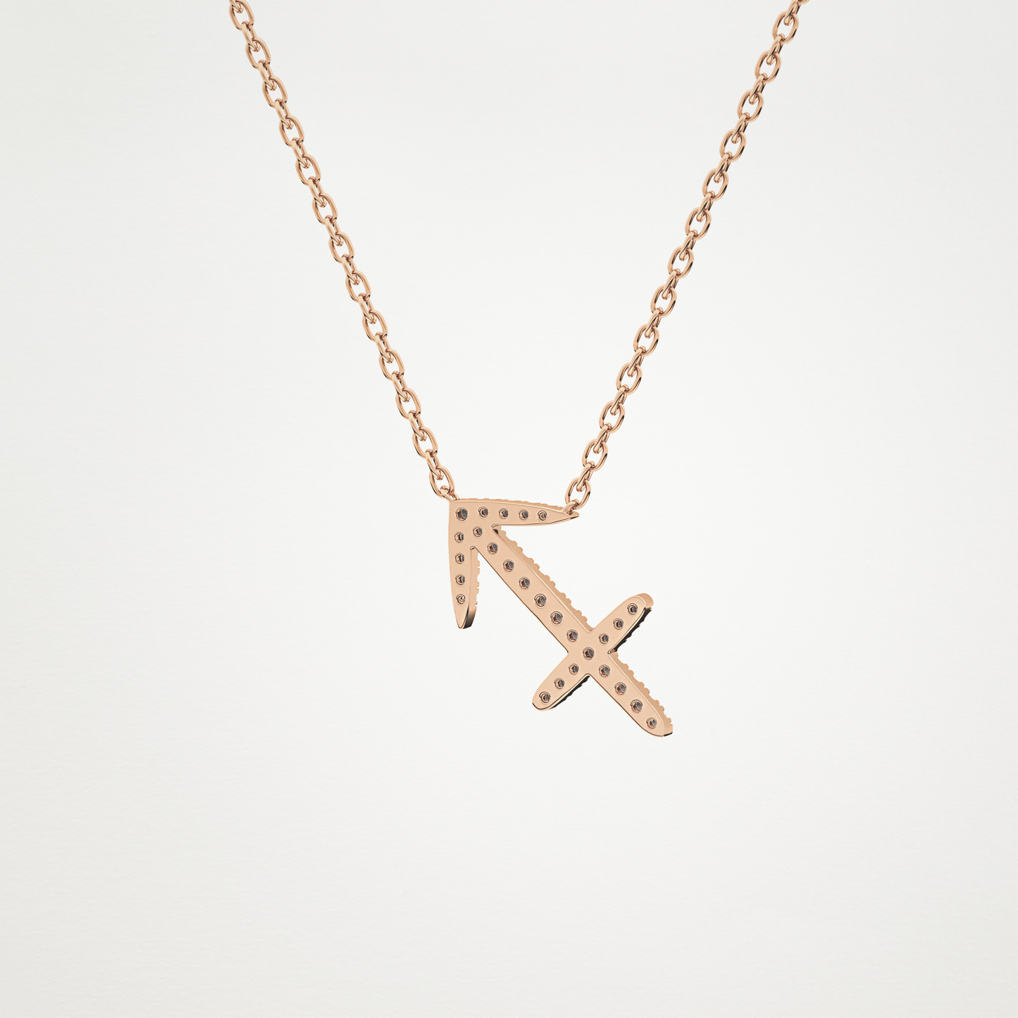 0.42 CT Moissanite Sagittarius Necklace in 14K or 18K Solid Gold – DEF Color, VVS Clarity